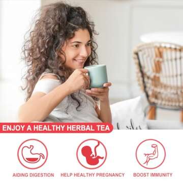 FullChea - Raspberry Leaf Tea Bag, 40 Teabags - Natural Pregnancy Tea - Pure Red Raspberry Leaf Herbal Tea - Non-GMO - Caffeine-free - Help Childbirth & Support Menstrual