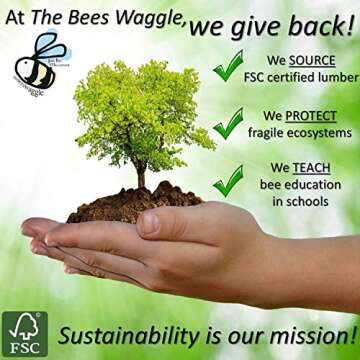 Mason Bee House - Crack'n Special $25 Off - Viewing Window, Wildflower Seeds, Guide - Wooden Block Nesting Tray Tubes Set - Wild Native Solitary Bees Unique Gardening Gifts for Women Men Mom Dad Gift