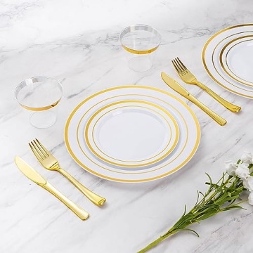 Goodluck 600 Gold Disposable Plates for Elegant Parties