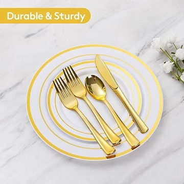 Goodluck 600 Gold Disposable Plates for Elegant Parties