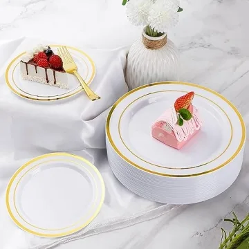 Goodluck 600 Gold Disposable Plates for Elegant Parties