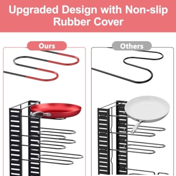 MUDEELA Adjustable Kitchen Pot Organizer Rack for Cabinets