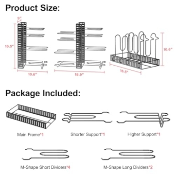 MUDEELA Adjustable Kitchen Pot Organizer Rack for Cabinets