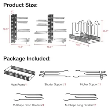 MUDEELA Adjustable Kitchen Pot Organizer Rack for Cabinets