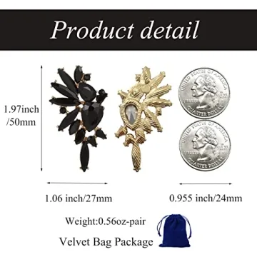 VANGETIMI Rhinestone Statement Earrings for Women