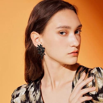 VANGETIMI Rhinestone Statement Earrings for Women