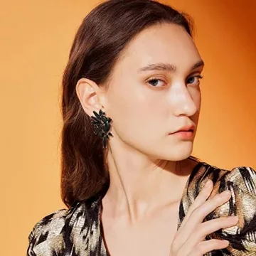 VANGETIMI Rhinestone Statement Earrings for Women