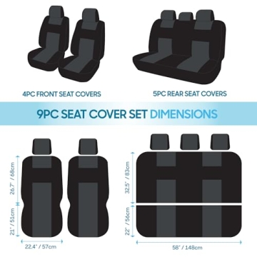 BDK PolyPro Charcoal Seat Covers for Cars & SUVs