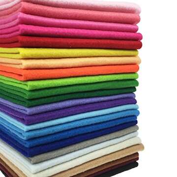 24pcs Thick 1.4mm Soft Felt Fabric Sheet Assorted Color Felt Pack DIY Craft Sewing Squares Nonwoven ...