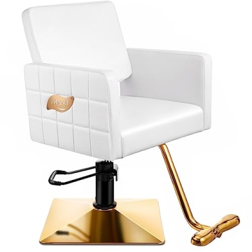 Baasha Premium Gold Salon Chair, Comfortable Salon Chair with Thickened Seat Cushion, Beautiful Desi...