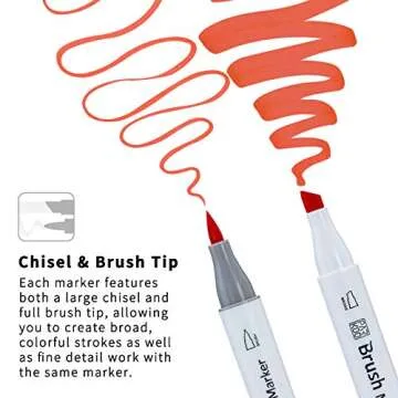 ParKoo 12 Colors Alcohol Brush & Chisel Markers Set