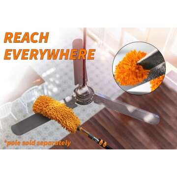 Flex and Stay Ceiling Fan Cleaner Duster - Washable & Safe