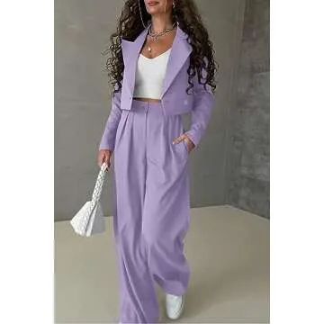 PRETTYGARDEN Women's Trendy Corporate Two Piece Suit Set