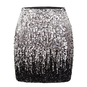 MANER Women's Sequin Skirt - Stylish and Stretchy Bodycon for Night Out Parties
