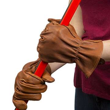 American Made Buffalo Leather Work Gloves , 650, Size: Medium