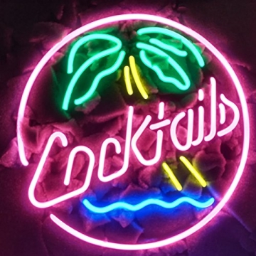 Cocktails Palm Tree Neon Sign for Bars and Game Rooms