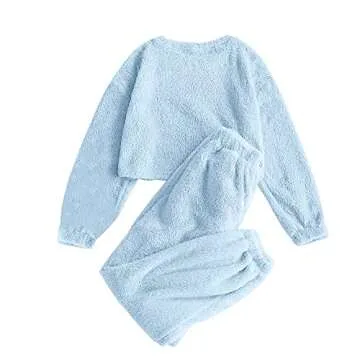 ZAFUL Women's Fuzzy Casual Pajamas Set for Cozy Comfort