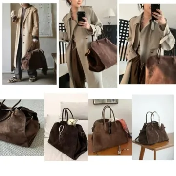 Brown Suede Handbag Tote Hobo Bag for Women 2024, Women'S Top-Handle Handbags, 15” Large Capacity Casual Carry Bag