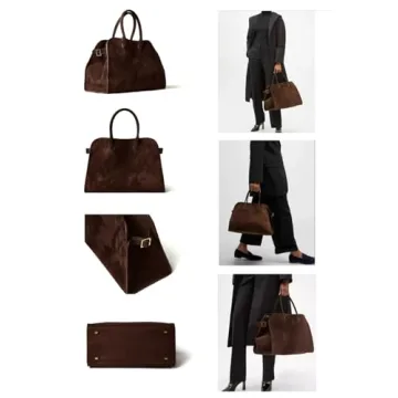 Brown Suede Handbag Tote Hobo Bag for Women 2024, Women'S Top-Handle Handbags, 15” Large Capacity Casual Carry Bag