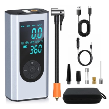 Tire Inflator Portable Air Compressor- BGTEC 150 PSI Cordless Car Tire Air Pump with Gauge & 20000mA...