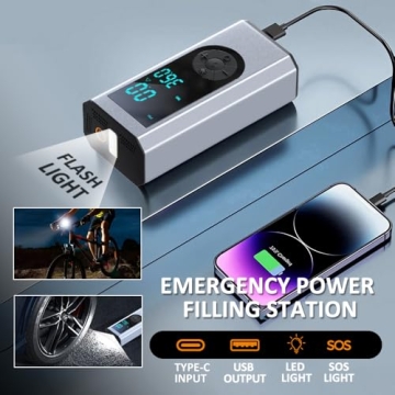 Tire Inflator Portable Air Compressor- BGTEC 150 PSI Cordless Car Tire Air Pump with Gauge & 20000mAh Battery, DC 12V Portable Tire Pump for Car, Bike, Motorcycle Tires, Balls