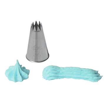 Ateco Open Star Icing Tip, Silver, Stainless Steel, 1.21 Inch