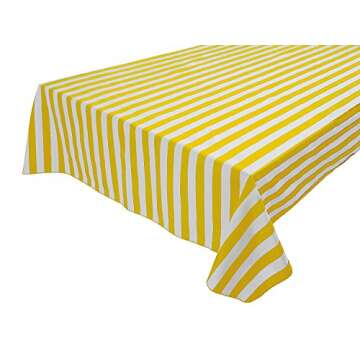 lovemyfabric Cotton 1 Inch Striped Tablecloth for Wedding/Bridal Shower, Birthdays/Baby Shower, Spec...