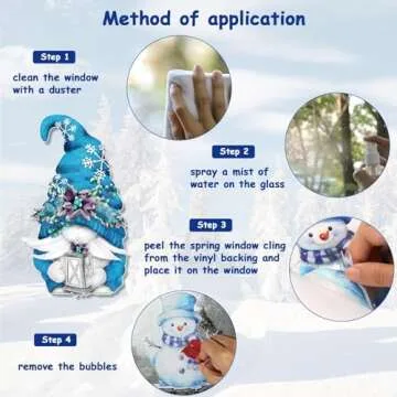 131PCS Hello Winter Gnomes Window Stickers Blue Gnomes Windows Decals Clings Double Printed PVC Stickers Decoration Christmas Gnomes Snowflake Snowman Windows Clings for Winter Holiday Xmas Supplies