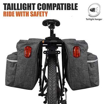 BV Bike Panniers 26L with Adjustable Hooks - Durable, Versatile Storage for Cycling Adventures!