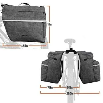 BV Bike Panniers 26L Durable Adjustable Hooks for Cycling