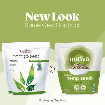 Nutiva Organic Raw Shelled Hemp Seed, 3 Pound, USDA Organic, Non-GMO, Non-BPA, Whole 30 Approved, Vegan, Gluten-Free & Keto, 10g Protein and 12g Omegas per Serving for Salads, Smoothies & More