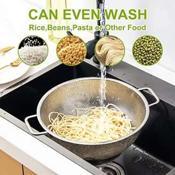 Gulex 3-Quart Stainless Steel Colander for Effortless Straining