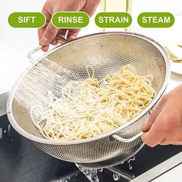 Gulex 3-Quart Stainless Steel Colander for Effortless Straining