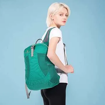sinotron Lightweight Packable Backpack,Small Foldable Hiking Backpack Day Pack for Travel Camping Outdoor Vacation(Green)