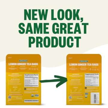 FGO Organic Lemon Ginger Tea - Eco-Friendly & Caffeine Free