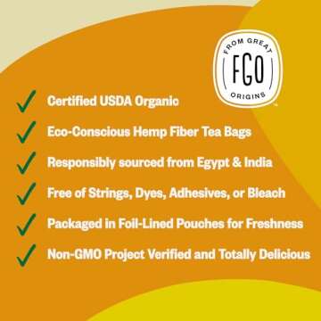FGO Organic Lemon Ginger Tea - Eco-Friendly & Caffeine Free