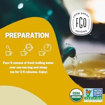 FGO Organic Lemon Ginger Tea - Eco-Friendly & Caffeine Free