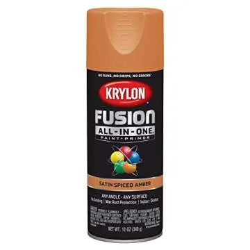 Krylon Fusion All-In-One Adhesive Spray Paint for Indoor/Outdoor Use, 12 oz, Spiced Amber