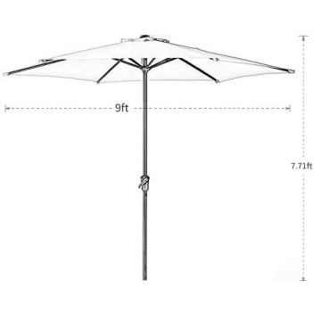 Kamots Beauty 9 FT Patio Umbrella for Outdoor Shade Solutions