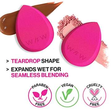 wet n wild Makeup Sponge - Low Product Absorption for Streak-Free Application, Effortless Blending B...