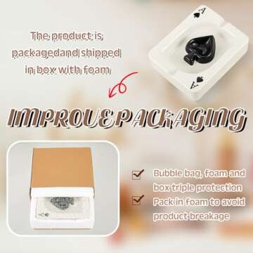 Amylove 2 Pcs Cool Ashtray Creative Poker Ceramic Cigarette Ashtray for Stoners Ceramic Poker Cigare...