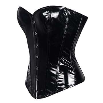SAYFUT PVC Leather Steampunk Gothic Wasit Trainer Overbust Corset Bustier M