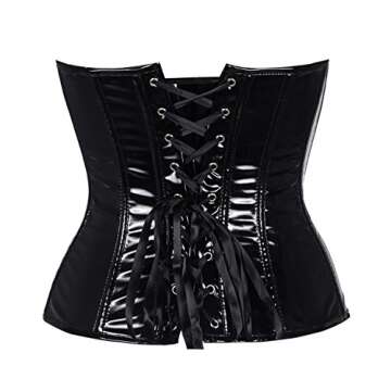 SAYFUT PVC Leather Steampunk Gothic Wasit Trainer Overbust Corset Bustier M