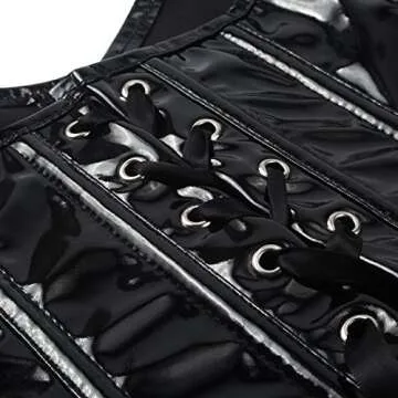 SAYFUT PVC Leather Steampunk Gothic Wasit Trainer Overbust Corset Bustier M