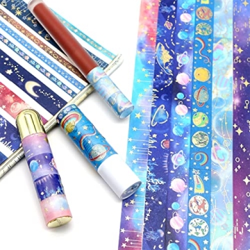 Vibrant Gold Foil Galaxy Washi Tape Set - 24 Rolls
