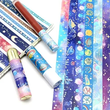 Vibrant Gold Foil Galaxy Washi Tape Set - 24 Rolls