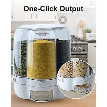 WOWFUNNY 11 Qt Rotating Grain Dispenser for Small Grains