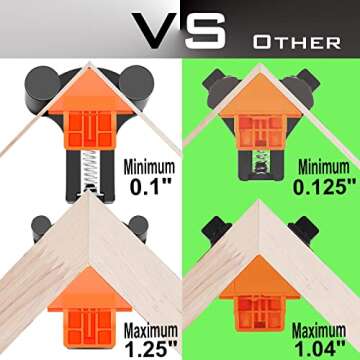 60/90/120 Degree Multi Corner Clamps for Woodworking Set of 4,Adjustable Spring Loaded Right Angle C...