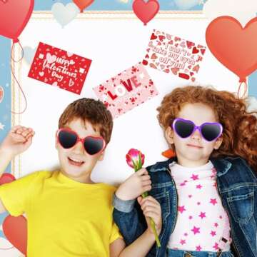 Kathfly Heart Shaped Glasses for Kids - 30 Packs with Cards