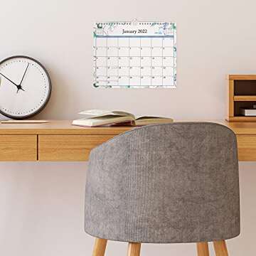 Blue Sky 2022 Monthly Wall Calendar, 11" x 8.75", Wirebound, Wide Blocks, Lindley (101593-22)